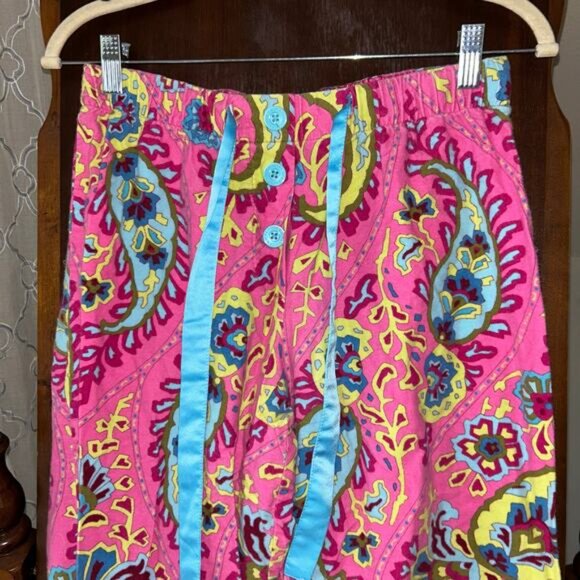 Nick & Nora Women’s Pajama Set Small Pink Paisley Button Front Top Pants Cotton - Picture 8 of 11